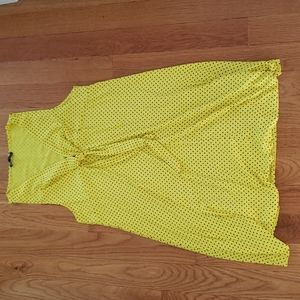 Zara dress yellow with black dots women's L